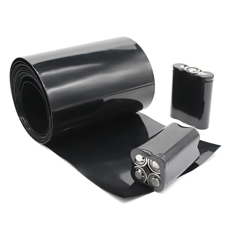 18650 PVC 열 수축 튜브 배터리 팩, 블랙 너비 200mm 500mm 절연 보호 필름 랩, 리튬 케이스 케이블 슬리브