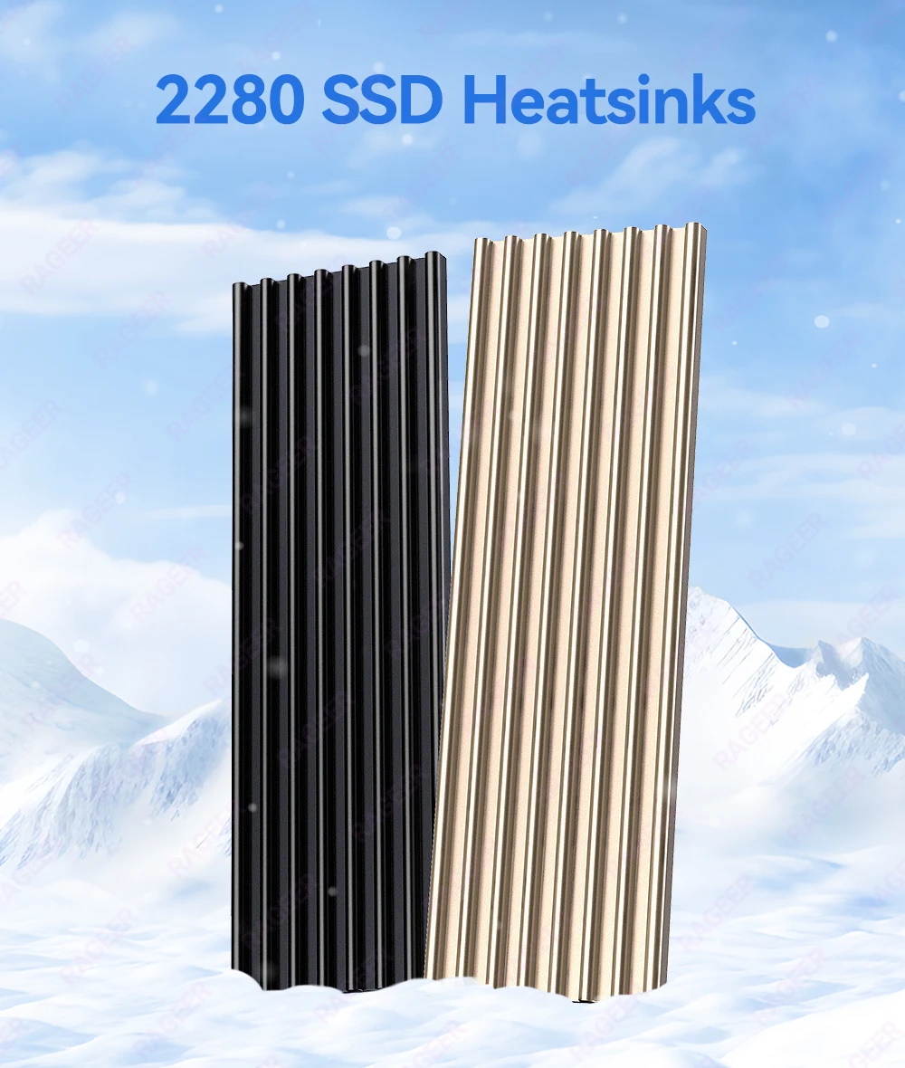 RAGEER M.2 SSD-Kühlkörper mit Wärmeleitpad, Kühler M2-Kühler aus Aluminiumlegierung bei Kühlung 5 ° C-30 ° C für 2280 SSD – Detail 4
