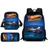 Child Backpacks Cartoon Hot Wheels Cars Shoulder Bag Pencil Case Pupil Large Capacity School Bags for Boys Girls Best Gift