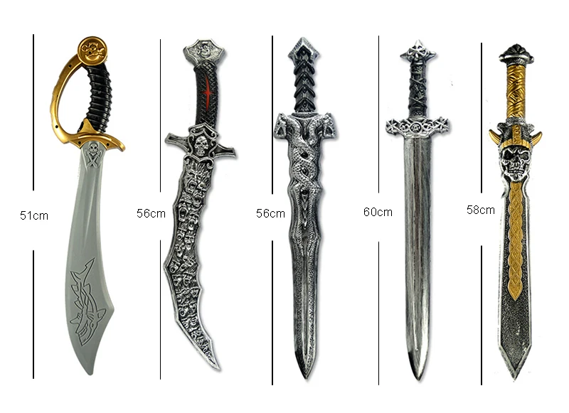 Description Picture 2 of itemHalloween Festival Weapon Pistol Pirate Knife Equipment Party Dance Performance Cos Props Plastic Toys Safety Skeleton Sword