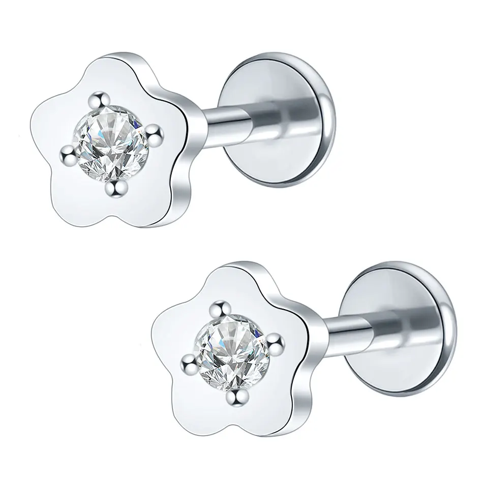 1/5PCS Stahl 16G Cluster Marquise CZ Tragus Helix Stud Conch Lobe Rook Knorpel Blatt Flache Rückseite Labret Ohrstecker Schmuck – Detail 27