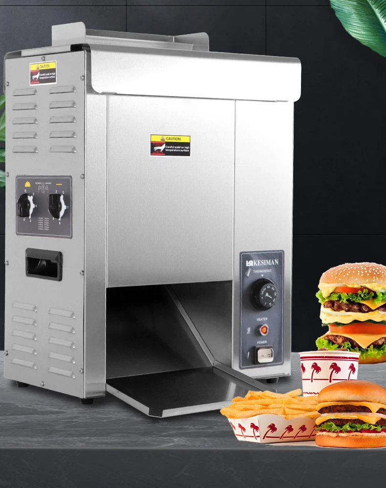 Hot Dog Burger Bread Baking Oven for Fast Food Shop Stainless Steel Bread Heating Machine Hamburger Bun Toaster