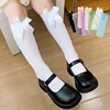 Girls Long Tube Lace Stockings Sweet Bow Jacquard Pattern Mesh Sock Baby Girl Ballet Fishing Net Frilly Socks Lolita Leggings 2