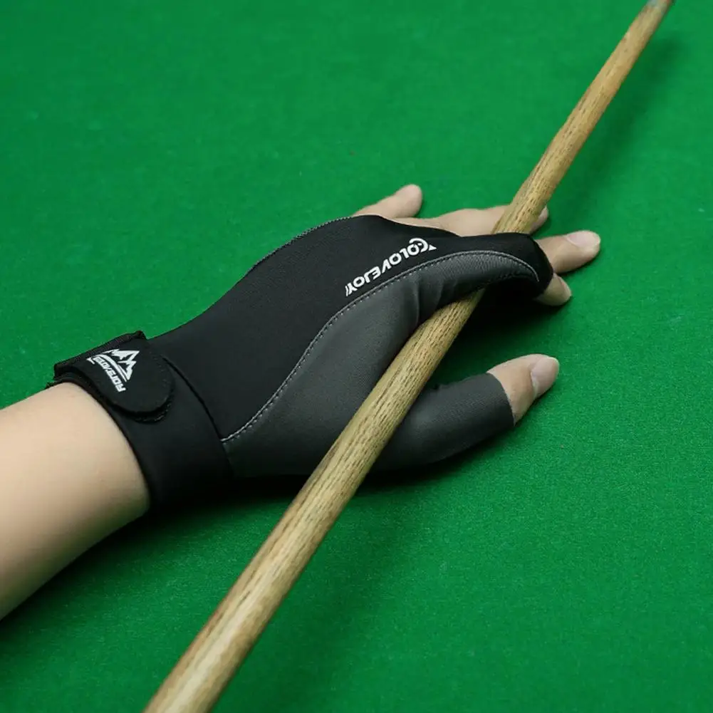 Left Hand Billiards Glove Three Finger Snooker Billiard Glove Non Slip Stickers Elasticity Billiard Training Gloves 1pc billiard gloves billiard training accessory