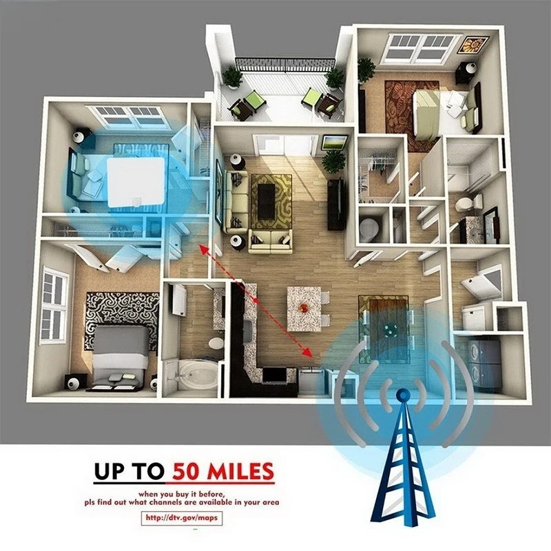 Hot 4K Indoor TV Antenna Aerial Digital HDTV Antennas 50 Miles Range Booster Freeview Television Antenna Satelite