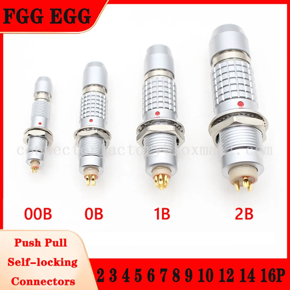 Fgg Ovo-aviação Metal Push Pull Conectores Plugue de Travamento Automático Macho e Fêmea Soquetes 00b 0b 1b 2b Pin 10 12 14 16