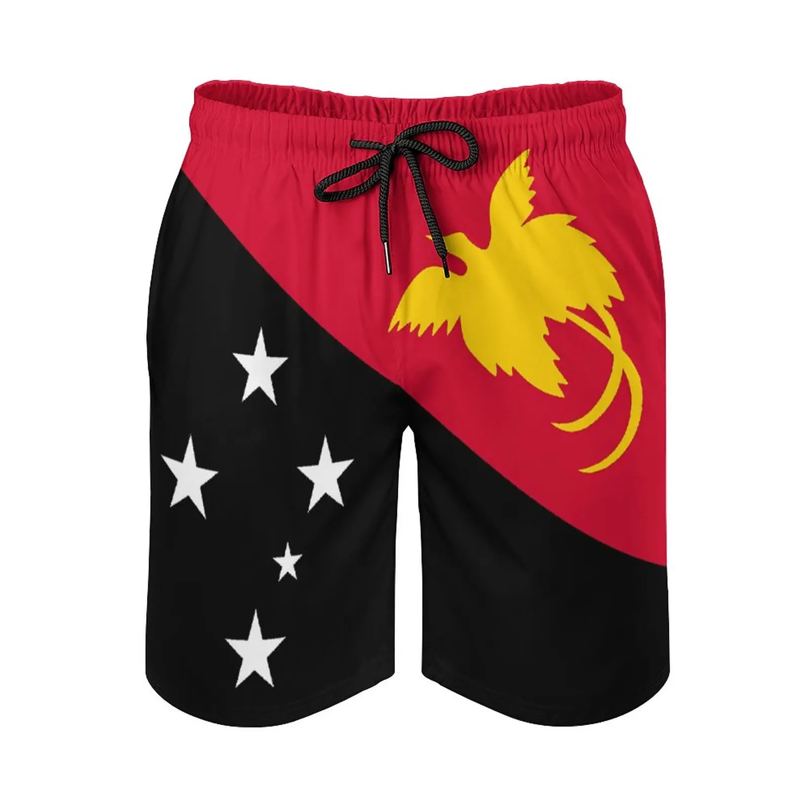 

Flag of Papua New Guinea Anime CausalVintage Adjustable Drawcord Breathable Quick Dry Beach Pantsbasketball Loose Stretch Hawaii