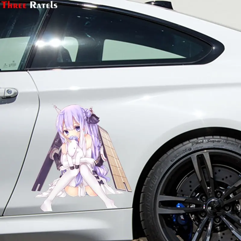 

Three Ratels FC681 Azur Lane Unicorn purple hair amine girl Car windshield Stickers macbook decal