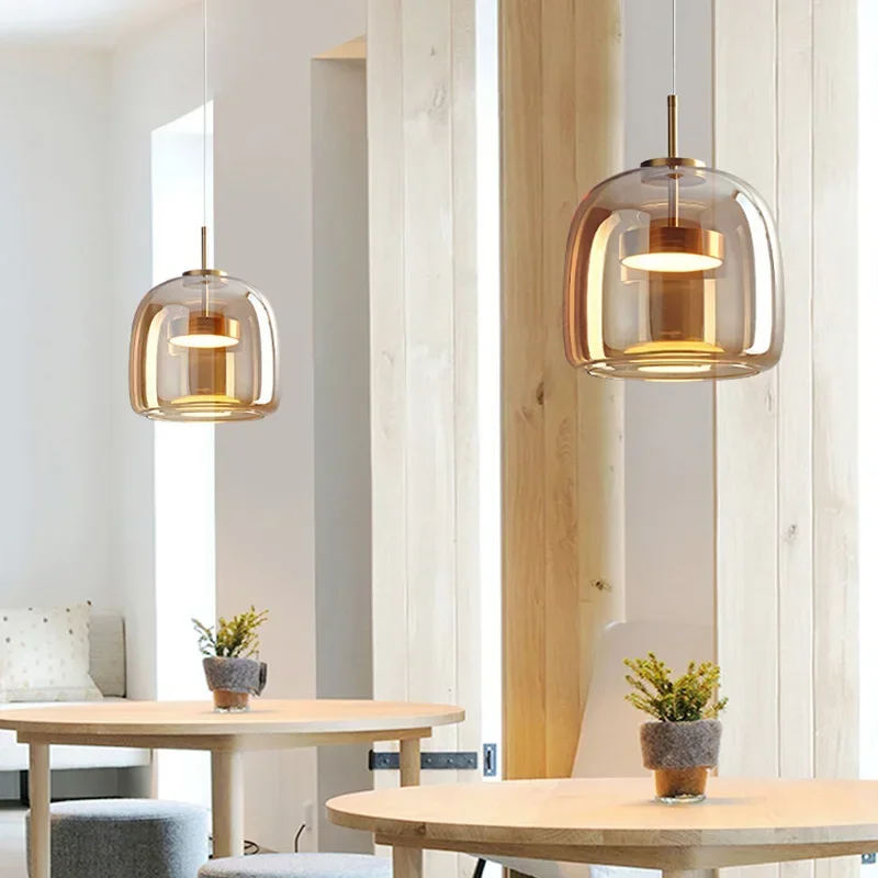 Modern Glass Led Pendant Light Nordic Suspension Dining Room Chandelier For Restaurant Kitchen Bedroom Bedside Hanging Lamp pendant lights pendant lamp chandelier lighting