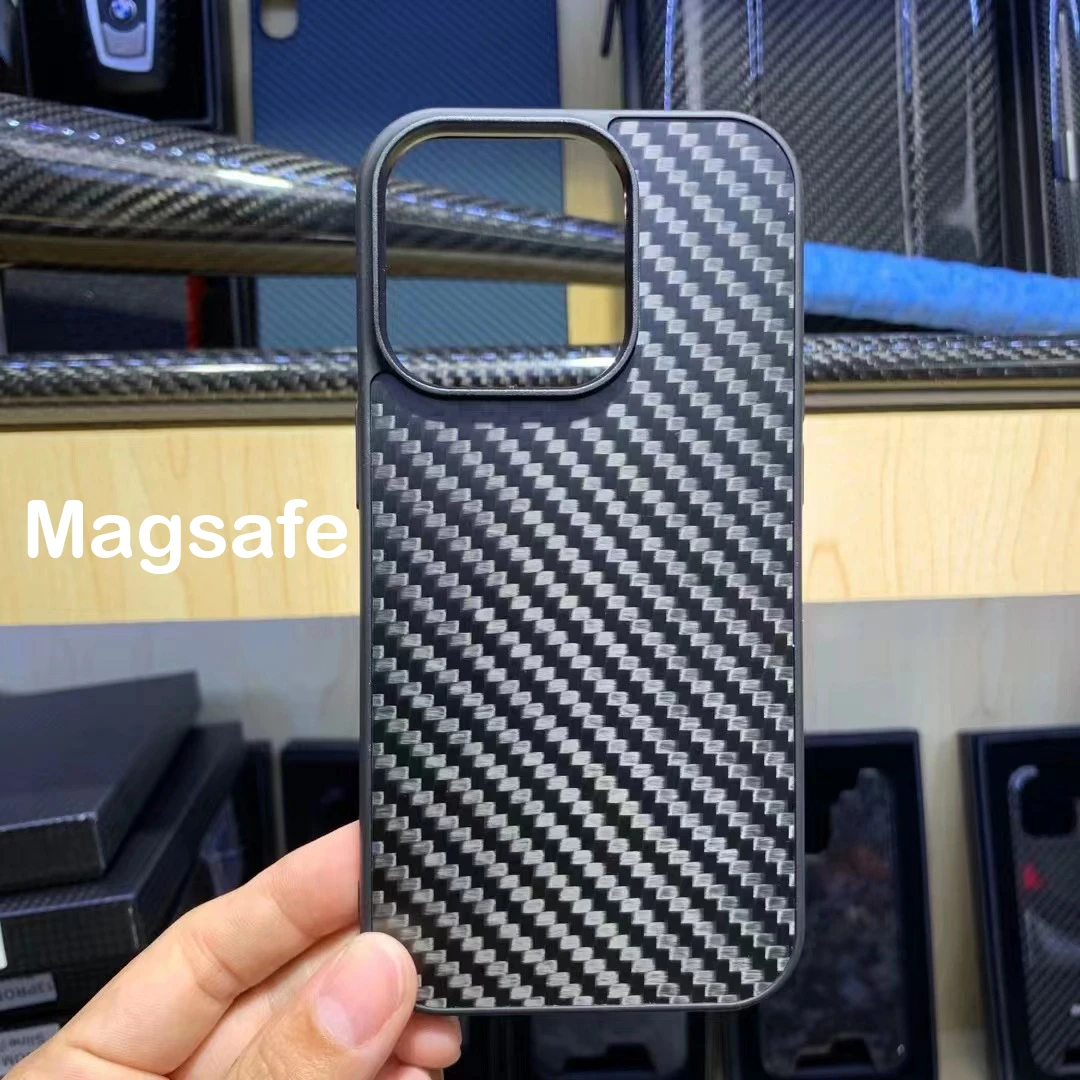 iphone 12 pro max case Real Carbon Fiber Phone Case For iPhone 14 Pro Max Carbon Fiber+TPU Magsafe Charging Cover For iphone 14 Max Plus Magnetic Case iphone 12 pro max phone case