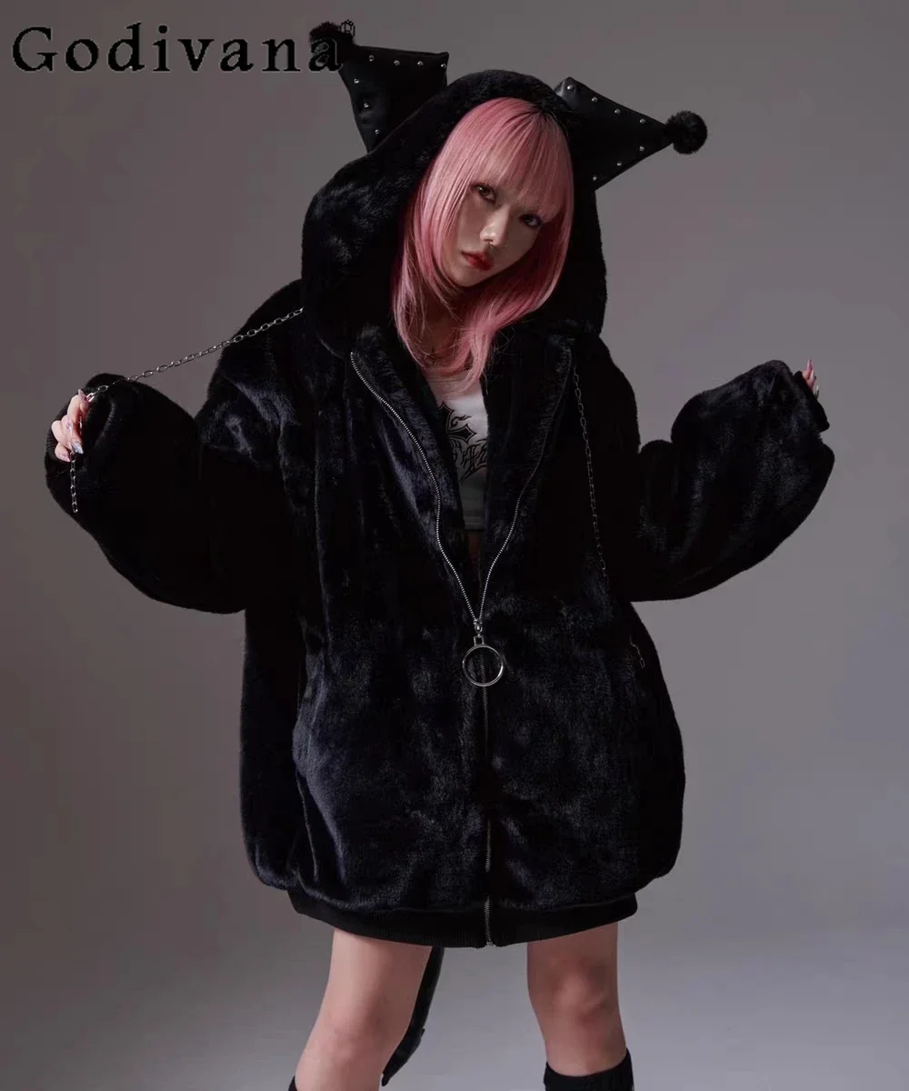 2024 Autumn and Winter Harajuku Mine Subculture Plush Jacket