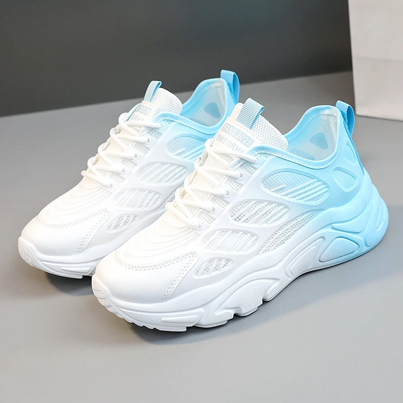 

Women's Casual Shoes Autumn New Lace-up Breathable Non-slip Thick-soled Sneakers Blue Comfortable Outdoor Walking Shoes Sneakers