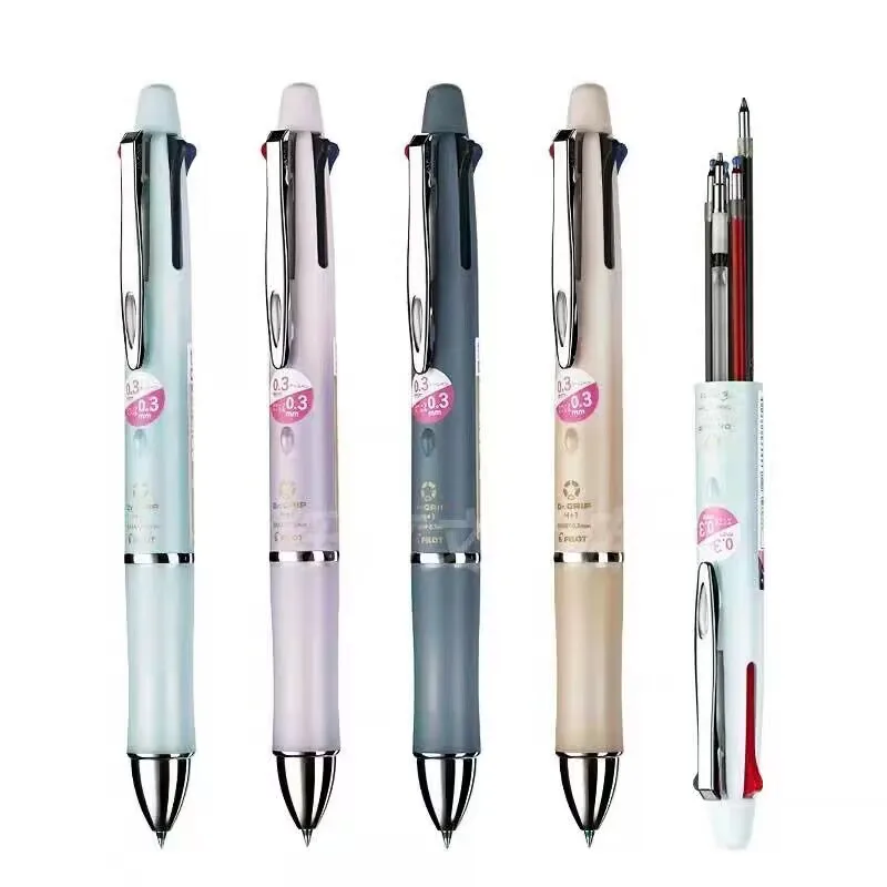 PILOT Dr. Grip 4 + 1 Multifunctional Pen 0.7/0.5mm 4-color Ballpoint Modular Pen 0.3/0.5mm Mechanical Pencil Stationery Supplie