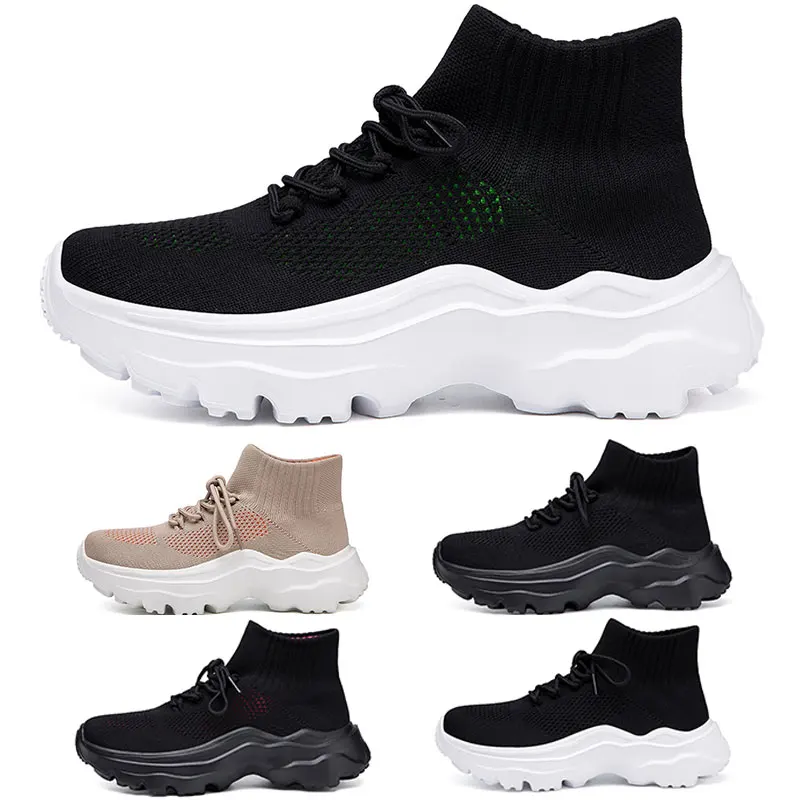 Women Men Sneakers Low Top Casual Shoes Summer Breathable Running Shoes Lace Up Mesh Thick Bottom Cushioning Plus Size 35-46