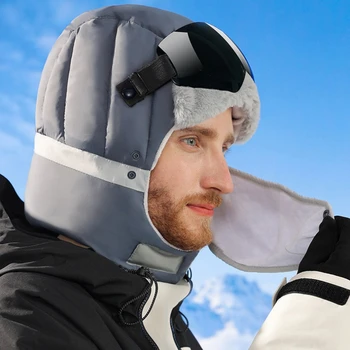 Winter Warm Cycling Cap Men Bicycle Motorcycle Balaclava Windproof Sports Scarf Velvet Face Cover Women Ski Hat With Glasses 4