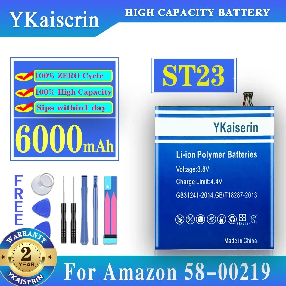 

Brand New High Quality 6000mAh ST23 Battery for Amazon 58-00219 ST23 Tablet Pc Battery