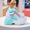 New Dad Shoes 2025 Single Net Breathable Thick Bottom Heightening Versatile Fashion Net Face Breathable Small Design Adult