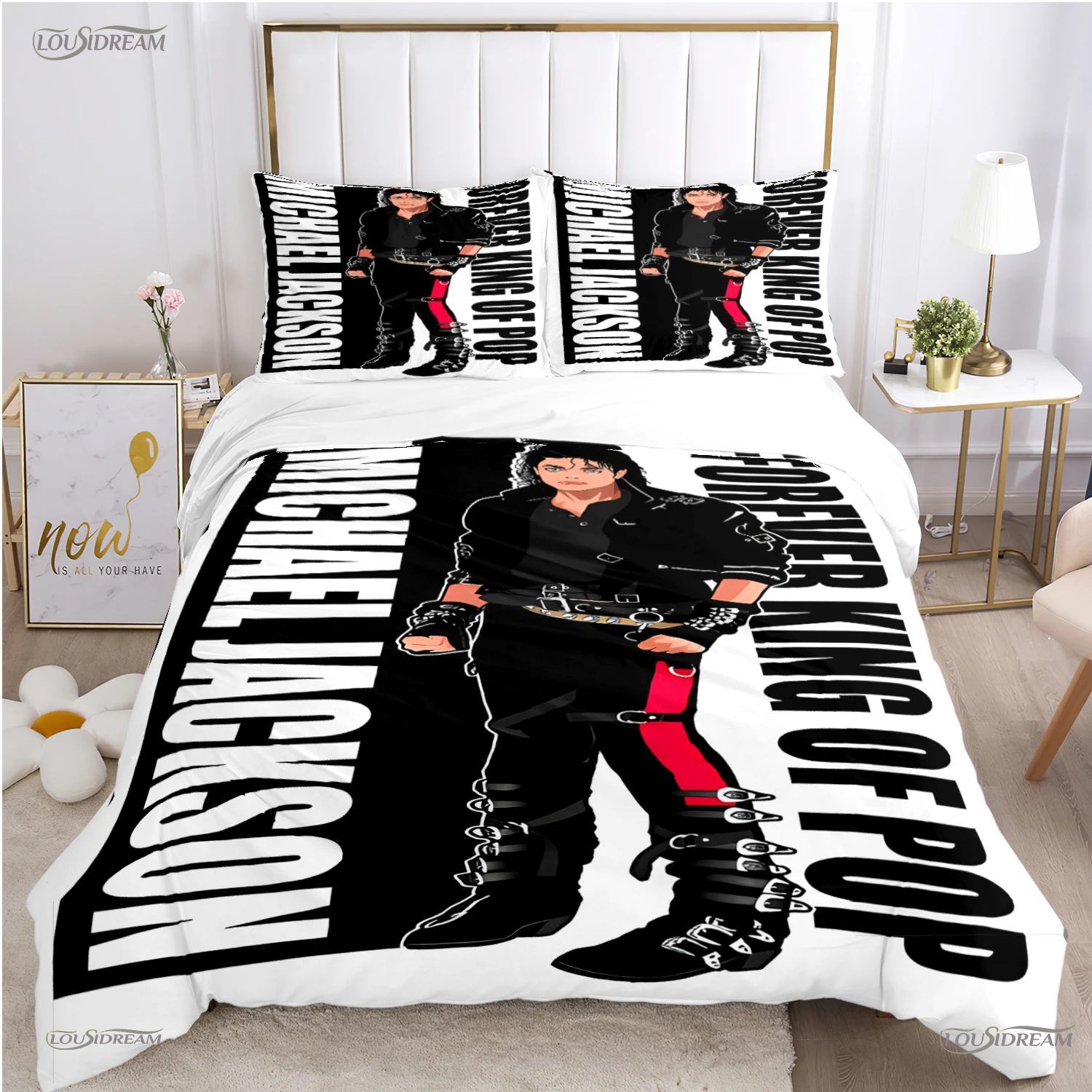 Michael J-Jackson Duvet Cover Comforter Fear Bedding set Soft Quilt Cover and Pillowcases for Teens Kid Single/Double/Queen/King