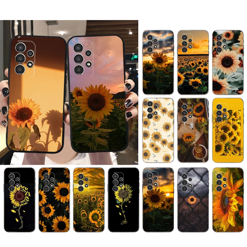 

Sunflower Phone Case for Samsung Galaxy A73 A13 A22 A32 A71 A33 A52 A53 A72 A73 A51 A31 A23 A34 A54 A52 A53S Funda