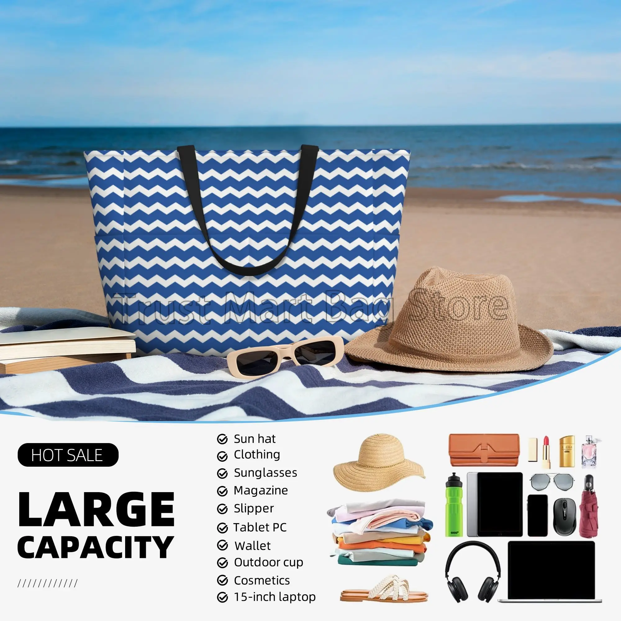 Borsa Spiaggia Grande Donna Impermeabile - Tote Bag Floreale Con Tasca Bagnata, Ideale Per Viaggi E Piscina - Foto 13
