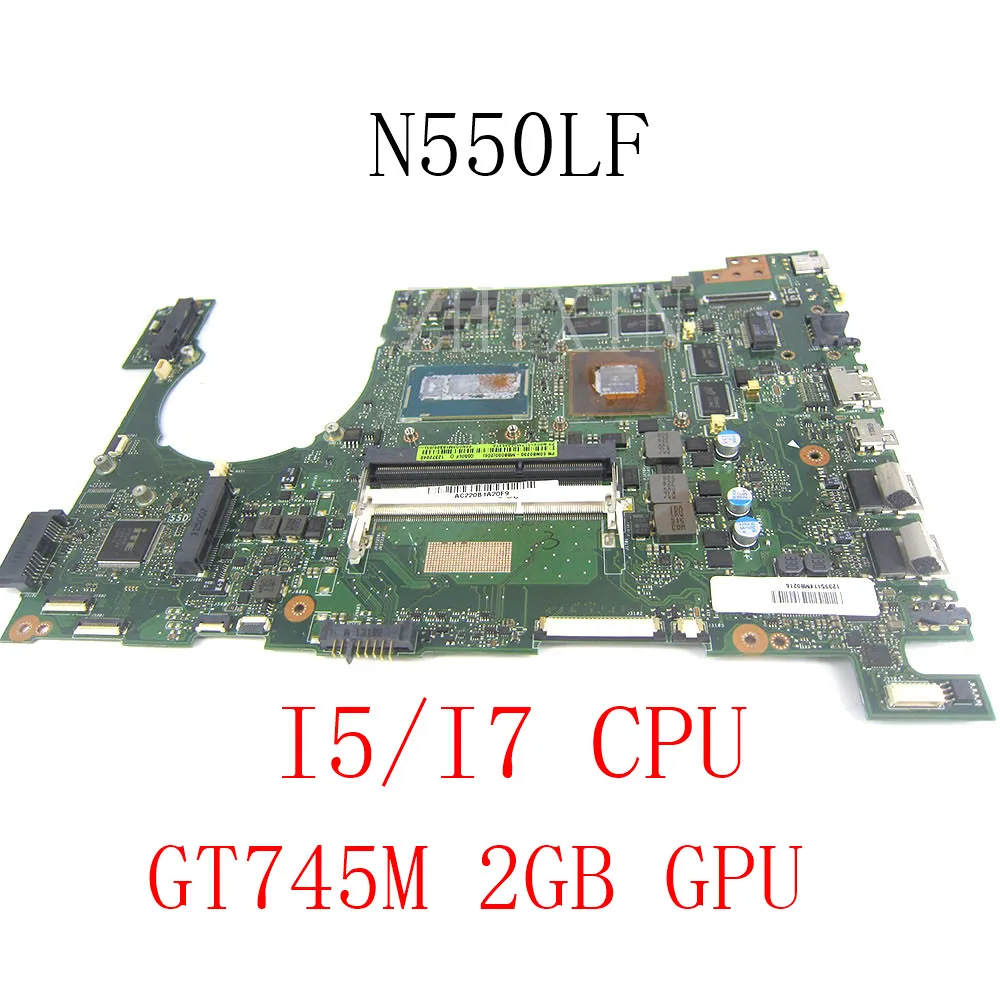 

yourui For Asus N550 N550L N550LF Q550L Q550LF laptop motherboard with i7-4500HQ DDR3 GT745M/2GB N550LF mainboard full test