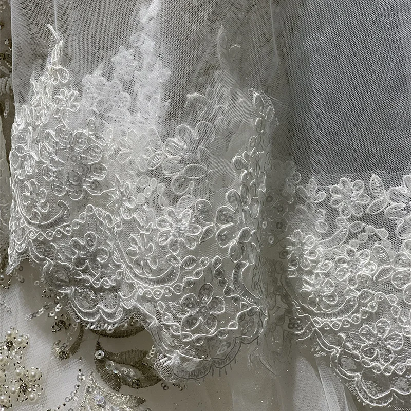 2 Tier Fingertip Length Wedding Bridal Veil Comb