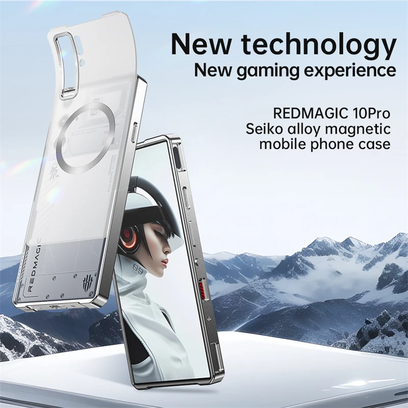 Aluminum Alloy Metal Frame Matte Transparent Case for Redmagic 10S Pro Plus