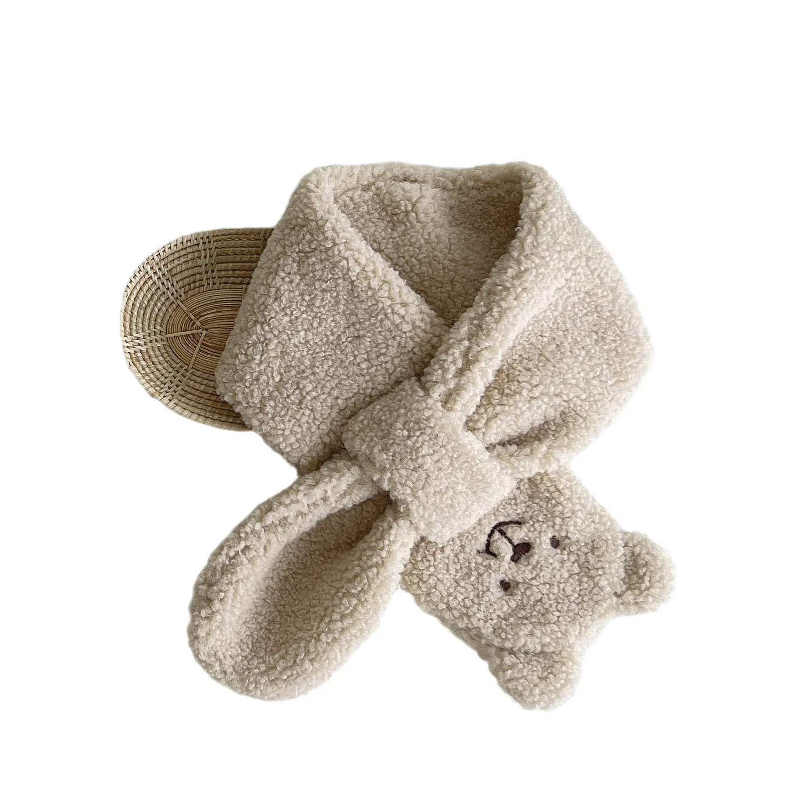 2Years + Korean Style Children's Scarf Winter New Ins Cartoon Bear Boys and Girls Baby Scarfs Sets