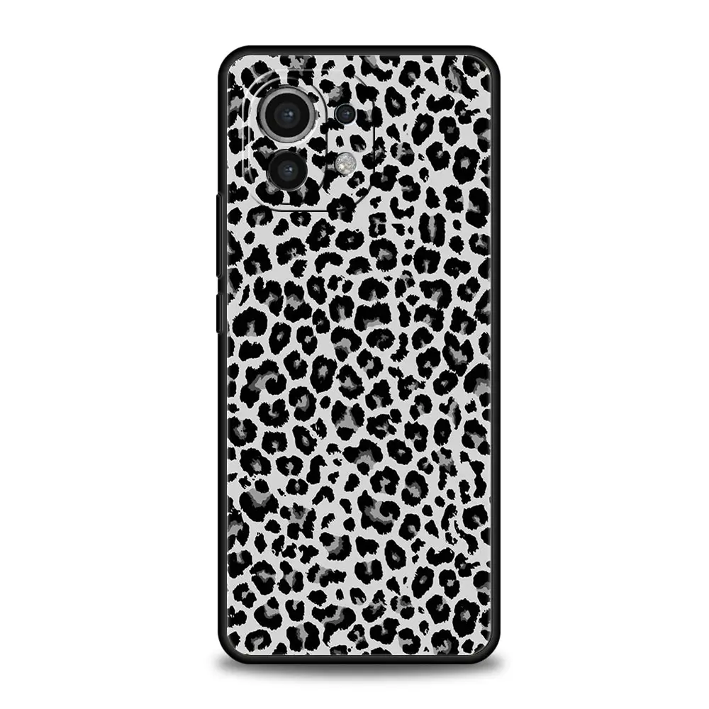 Leopard Cheetah Print Silicone Black Phone Case