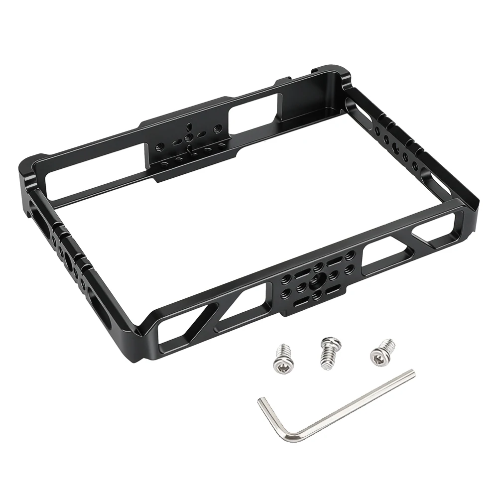 Full Monitor Cage Rig for Lilliput HT7S 7" 4K with Wooden NATO Handles Top Shoe