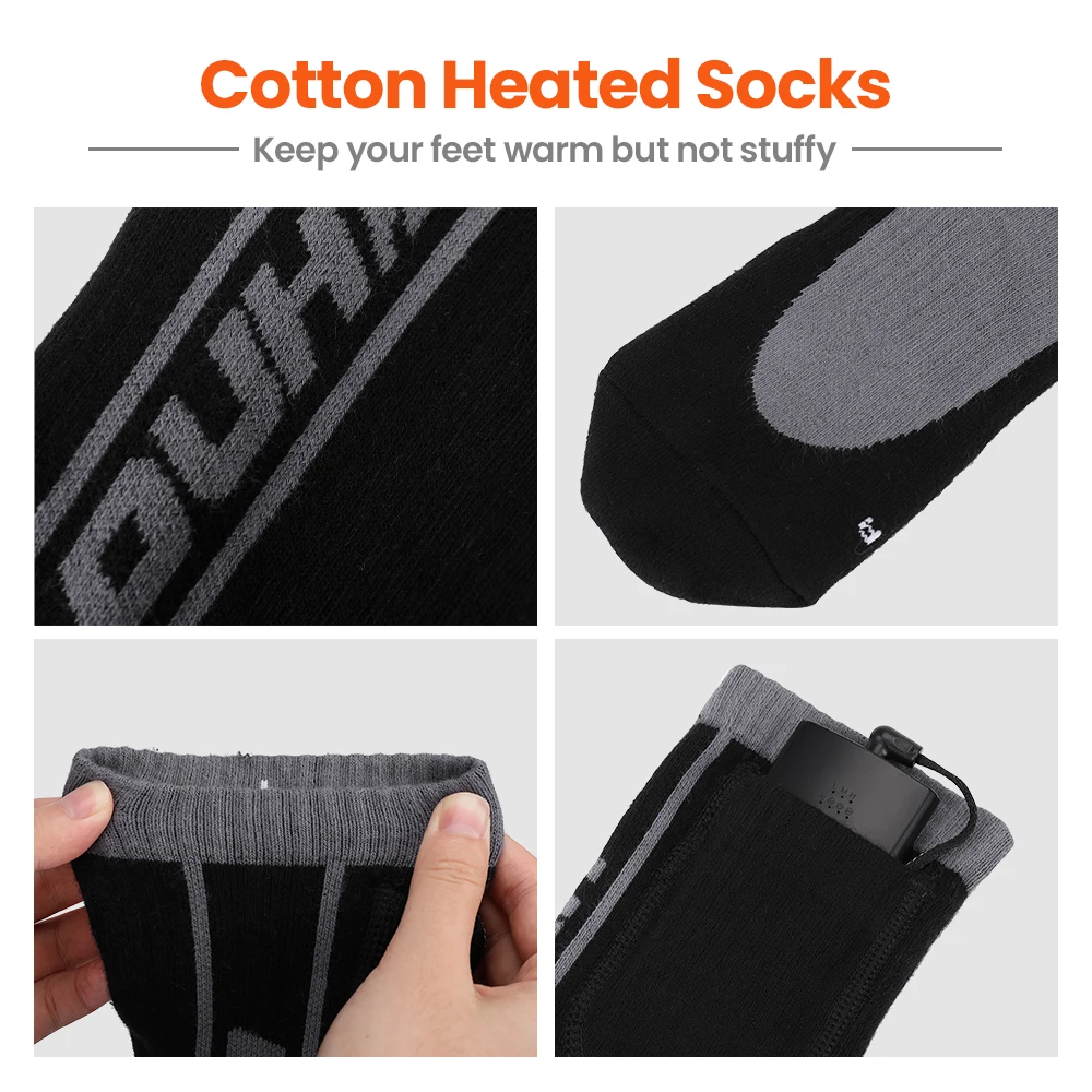 Electric Heated Socks Men Women Winter Thermal Remote Control Heating Socks Rechargeable Battery Cycling Ski Outdoor Motorcycle