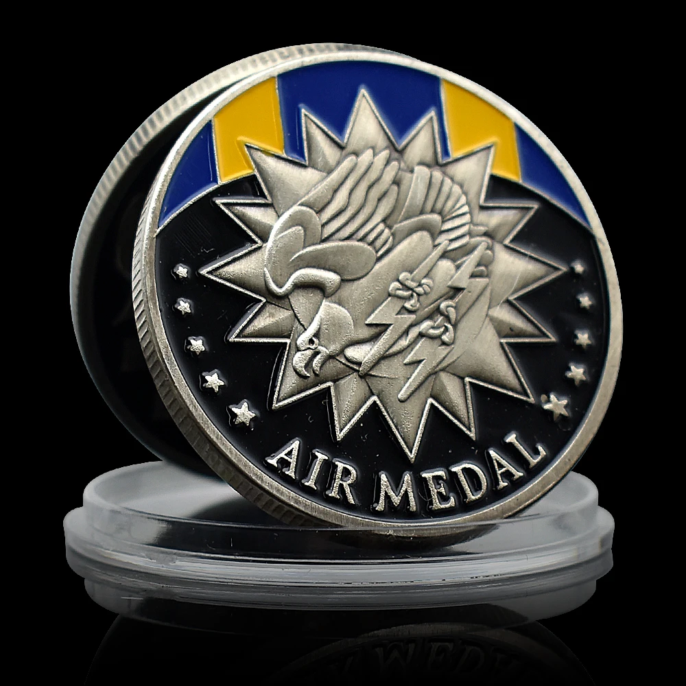 Air Medal Challenge Coin Eagle Badge Of Honor Meritworthy Envalement In Volo Aereo Medaglia Commemorativa In Capsula