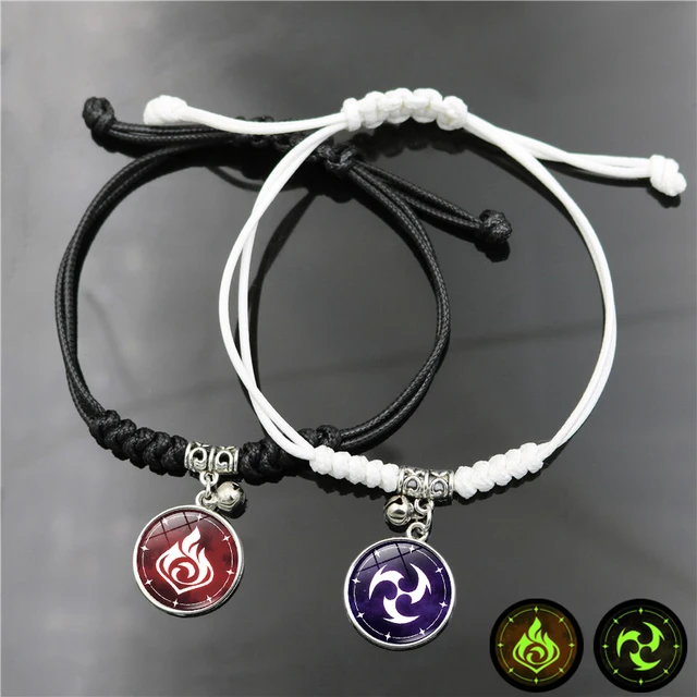 Genshin impacto corrente pulseira 7 elemento olho de deus água vento trovão  fogo rocha gelo pulseira jogo fãs pulseira presente - AliExpress