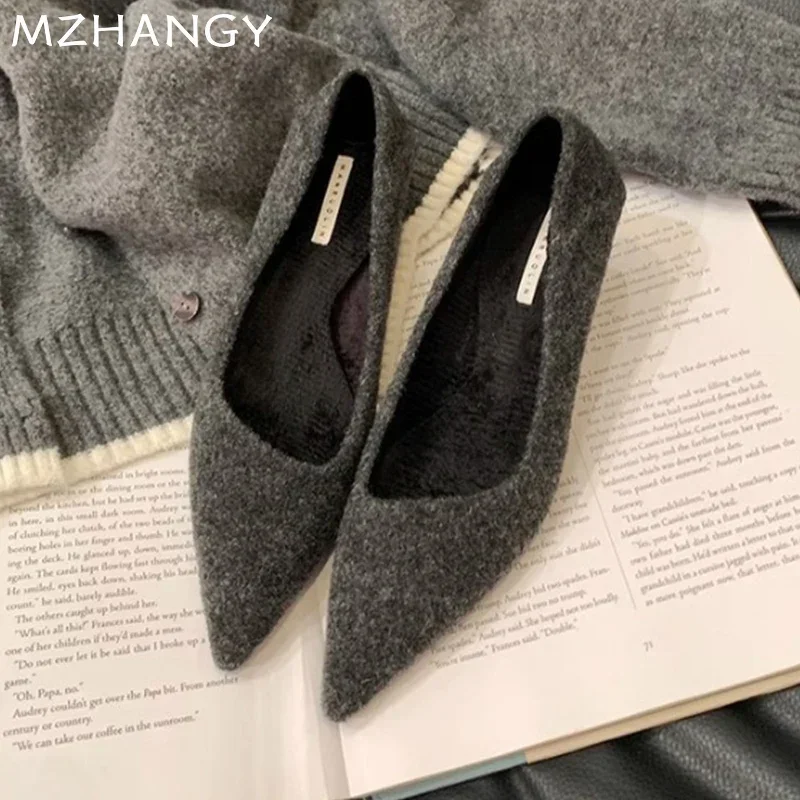 Pointed Toe Suede Sexy Mid Heels Shoes Women Shallow Elegant Sandals 2025 Trend Spring Party Shoes Pumps Luxury Mujer Zapatos 3