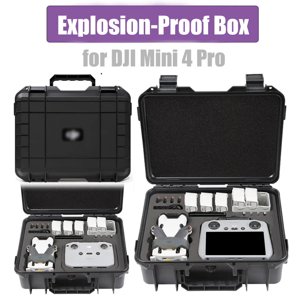 Explosion-Proof Box For DJI Mini 4 Pro Hard Shell Bag For DJI RC 2/RC-N2 Remote Control Protector Suitcase Accessories drone accessories,drone storage bag,dji case,drone case,handbag case,camera carrying case