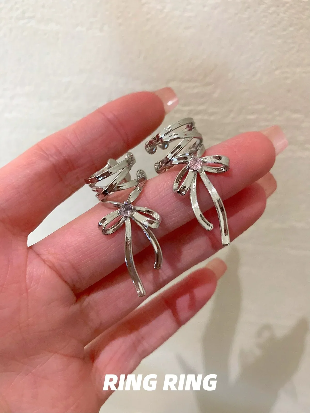 nuavo☆Ribbon Classic earring★韓国人気★ Korean Fashion Kpop Earring Jewelry Girl New Ribbon