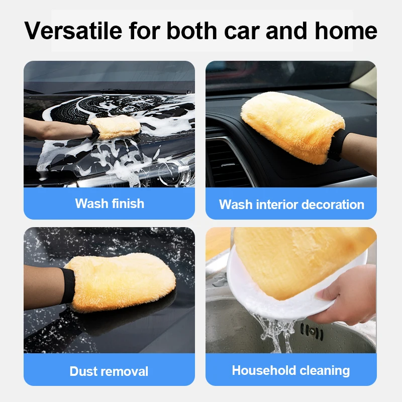 Car wash gloves Double sided wool fleece Car cleaning bear paw Not harming the car Special for car waxing wash cleaning tool
