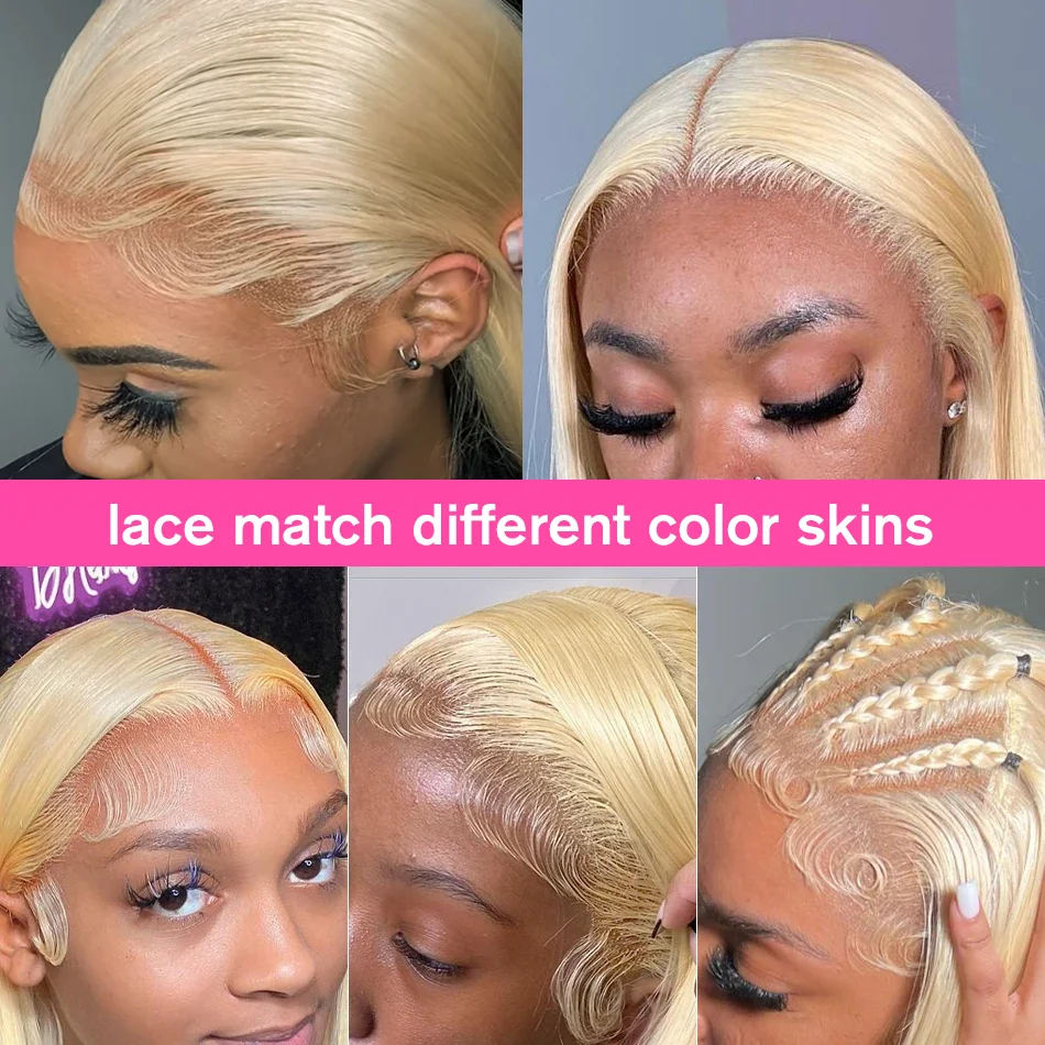 13x6 HD Transparent 613 Blonde Lace Frontal Wig 100% Human Hair Bone Straight Wear go Glueless 6x4 HD Lace Front Human Hair Wigs human hair wig