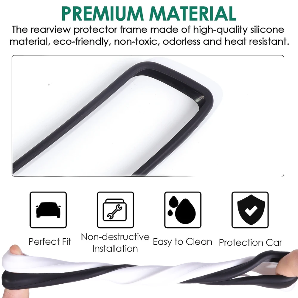 Car Interior Rearview Mirror Protective Cover Creative Decoration Eco-Friendly Silicone Material Universal Interior Accessories