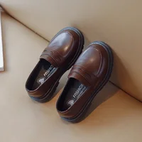 Chaussures en cuir pour enfants de Style britannique pour garçons, mocassins souples rétro noirs pour filles, nouvelle collection printemps 2025 5
