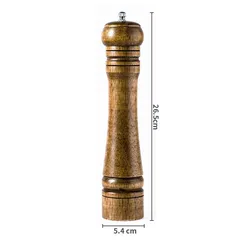 Classical Oak Wood Pepper and Spice Grinder Set with Adjustable Ceramic Grinding Core (L)