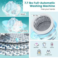 Portable Washing Machine, 7.7 Lbs 10 Preset Programs 3 Water Levels, Washer and Spinner Combo, 0.78 Cu.ft Full Automatic Laundry 2