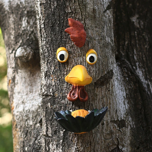 Visages d'arbre décoratifs pour extérieur, décorations d'arbre