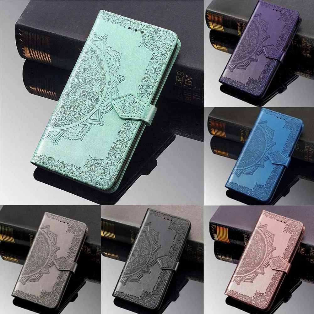 Mandala Leather Flip Wallet Case