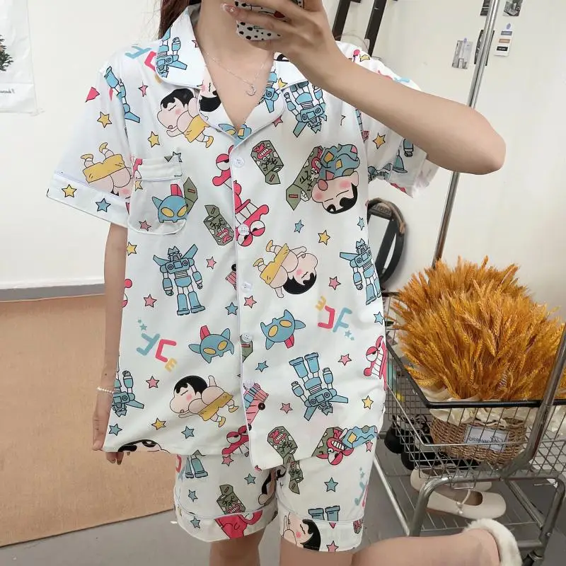 

Мультяшные милые кавайные карандаши Shin-Chan штаны с длинным рукавом пижамы шорты с коротким рукавом подарки на день рождения девушке подарки для девочек