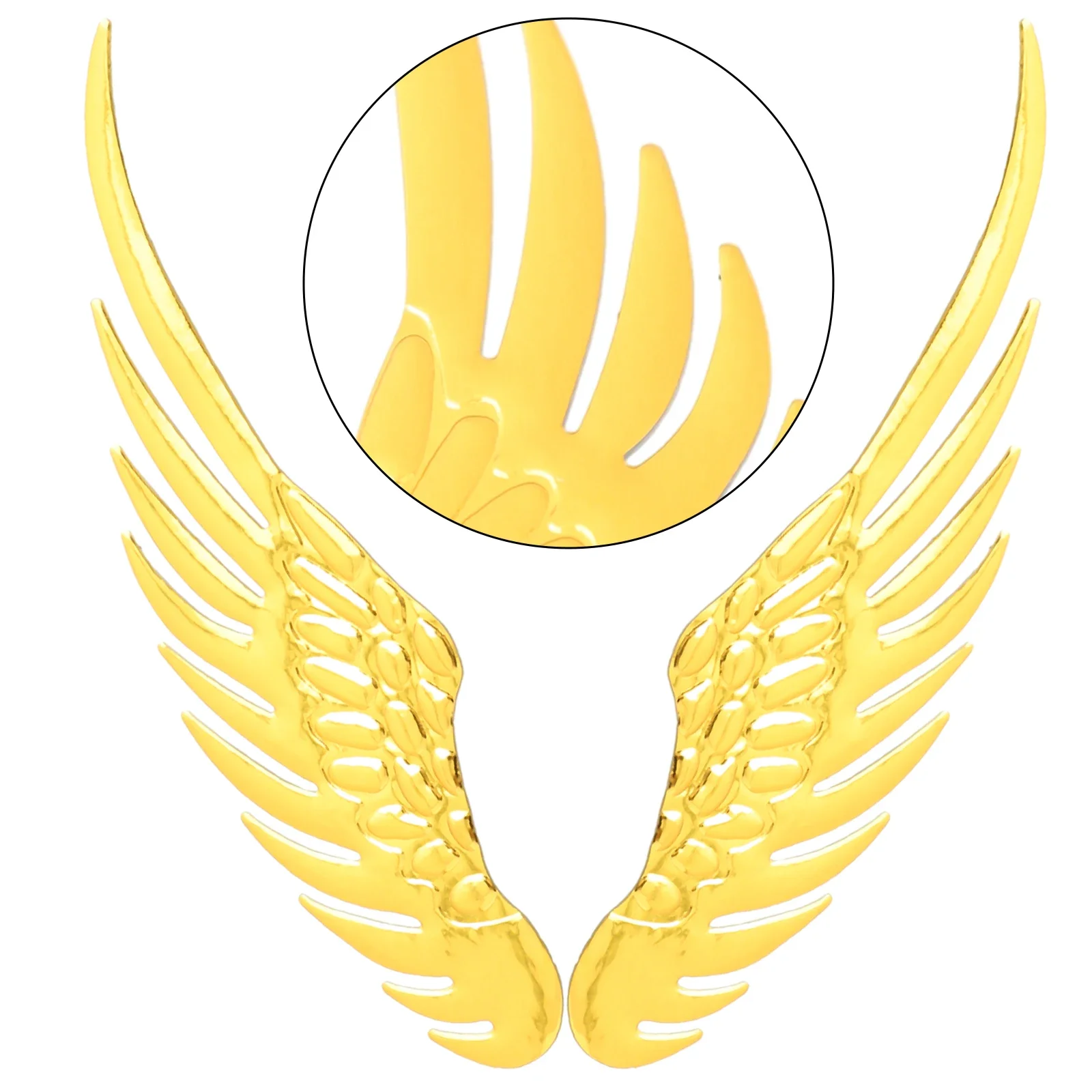 Car Sticker 3D Eagle Angel Wings Badge Style ABS Decals Silver/Gold Exterior Accessories 1pair