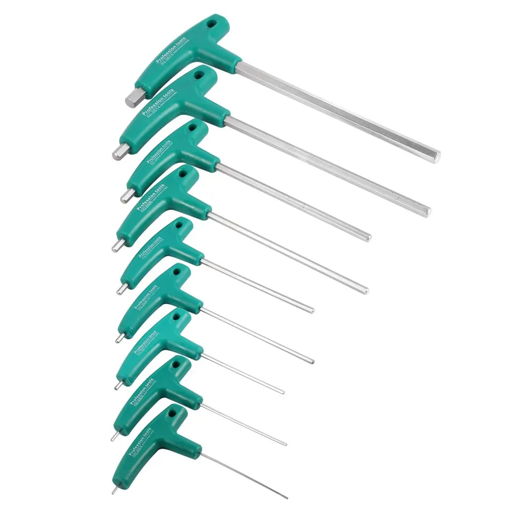 T-Handle Hex Allen Key Screws Screwdriver Driver Tools Wrenches Set Industrial Grade Repair Tool Flat Head Hex Wrench 1000pcs screws 1pc multifunction screwdriver set assortment tiny eyeglass sun glasses spectacles screw repair tool kit