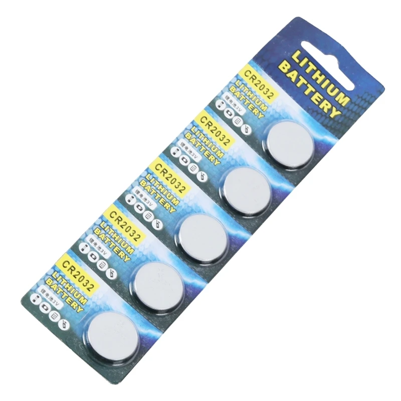 

5 Pack CR2032 Lithium Coin Battery 240mAh High Capacity with Powerful 3V Output Button Cell Suitable for Tuners Durable