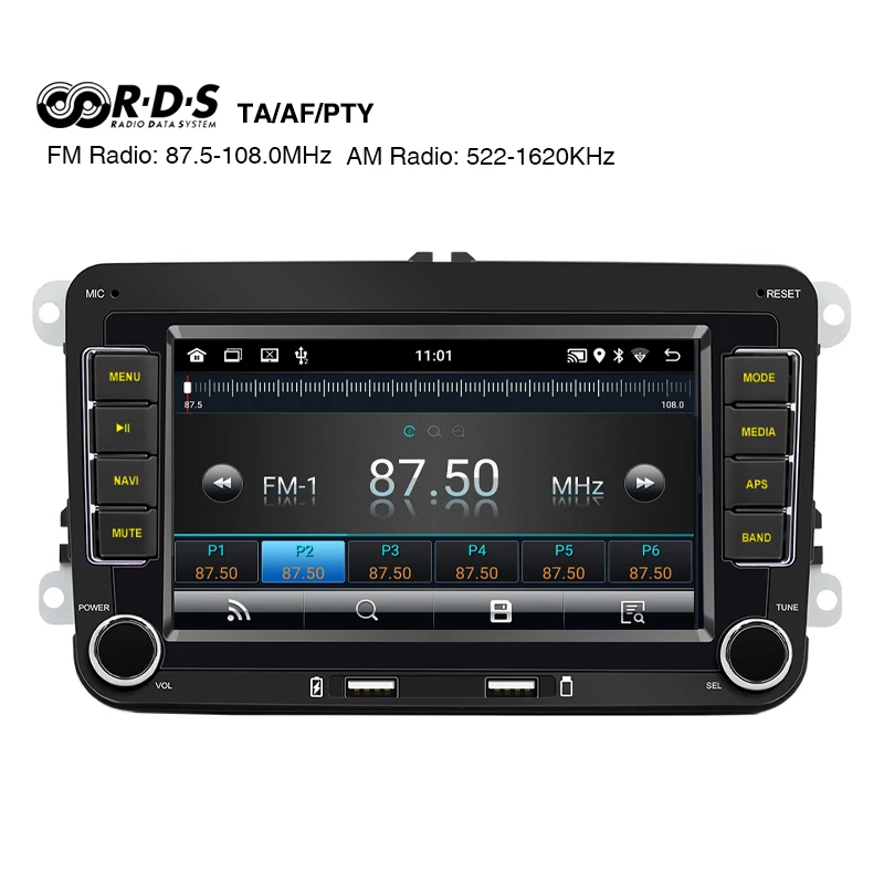 2 Din Car Android Wireless Carplay Bluetooth Handsfree Android-Auto RDS GPS Radio for Volkswagen Golf Mk5 Mk6 Leon Mk2 Octavia