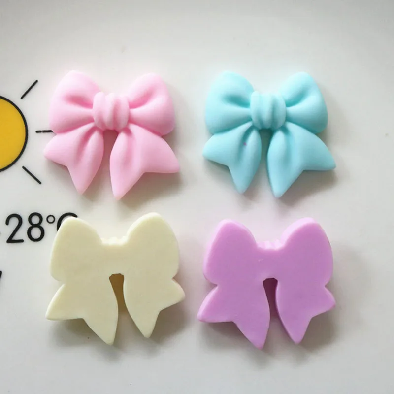 나비매듭 수지 장식 공예 플랫백 카보숑 스크랩북에 적합, 전화 장식 장식, DIY 액세서리, 10PCs, 30*29mm